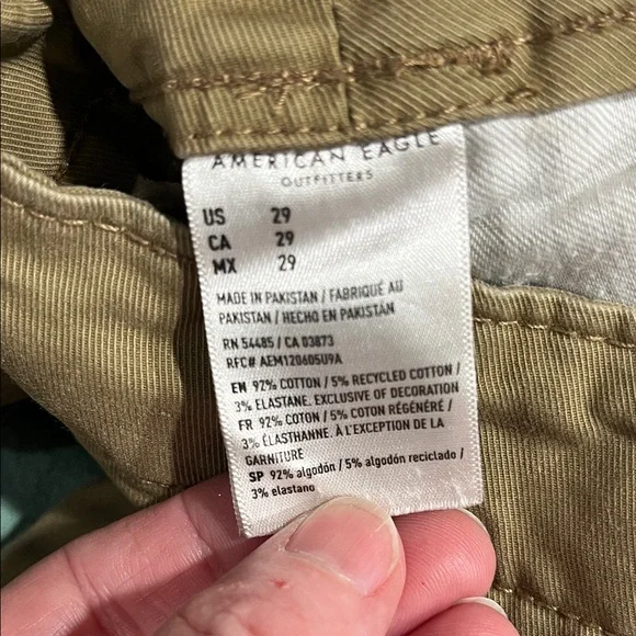 American Eagle Outfitters Men’s Khaki Flat-Front Chino Shorts - Picture 2 of 3